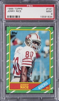 1986 Topps #161 Jerry Rice Rookie Card – PSA MINT 9